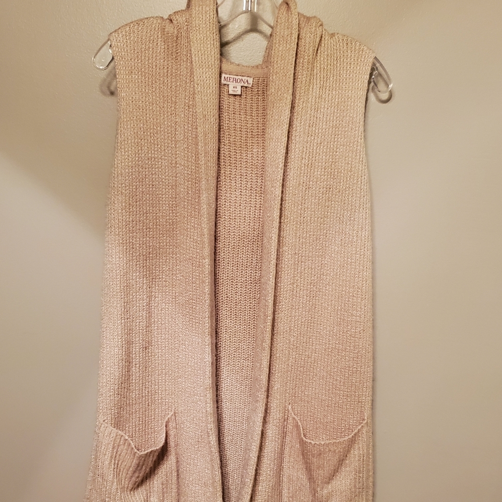 Hooded cardigan sweater